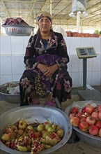 Fruit seller at a bazaar