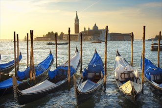 Gondolas in the early morning light