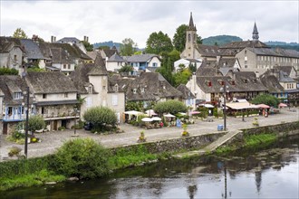 Townscape of Argentat on the Dordogne River