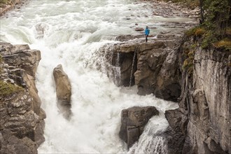 Young woman at Mistaya Canyon
