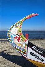 Colorful hand painted prow of a Moliceiro boat