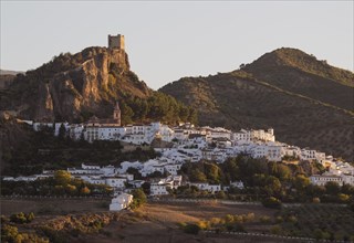 The White Town of Zahara de la Sierra below a Moorish castle