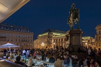 Party on the terrace of the Albertina in the evening