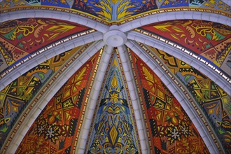 Painted interior ceiling of the dome
