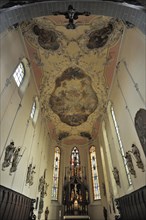 Altar area with a ceiling fresco