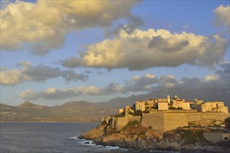 Cloudy atmosphere over the citadel in the evening light