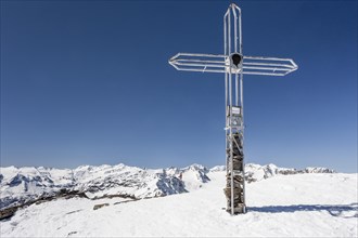 Summit cross on Laaser Spitze mountain