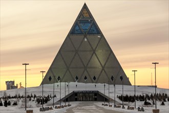 Pyramid of Peace and Harmony in the evening