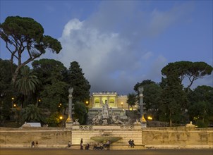 Pincio terrace and the Fontana della Dea di Roma or Fountain of the Goddess of Rome
