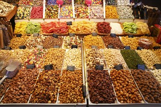 Market stall selling nuts and sweets