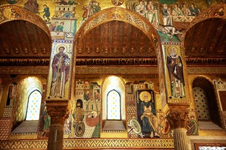 Byzantine mosaics at the Palatine Chapel or Cappella Palatina