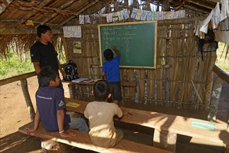 School in a village of the Xavantes people