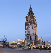 Tower of the Town Hall and the Cloth Hall on the main market square