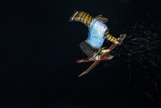 Trick skier with motion blur
