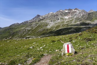 Hiking trail sign in Getschtalli