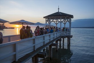 Pavilion with a bar on Lake Constance