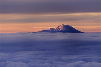 Summit of Chimborazzo Volcano at sunrise