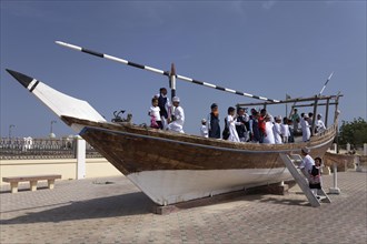 Children playing on a dhow-ship in the Dhow Museum