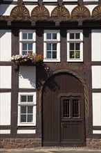 Decorations on the facade of a half-timbered house