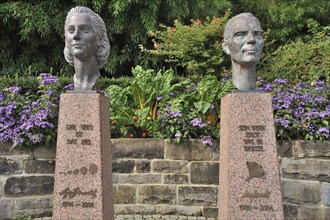 Busts of Count Lennart Bernadotte of Wisborg and Countess Sonja Bernadotte of Wisborg