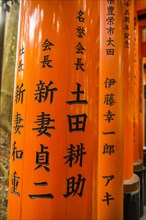 Inscriptions on the torii or gates