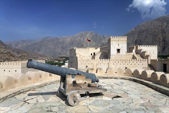 Cannon on the tower of Nakhl Fort or Husn Al Heem