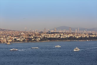 View from Galata Tower over the Bosphorus and Uskudar