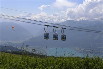 Three gondolas at Mt Niederhorn