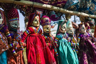 Rajasthany string puppets for sale at the weekly flea market