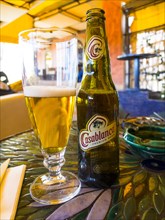 Beer glass and a beer bottle