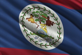 Flag of Belize waving in the wind