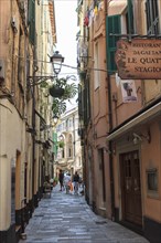 Narrow alley in the historic town centre of Sanremo
