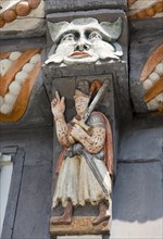 Ornately carved architectural detail of Stiftsherrenhaus building