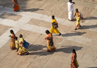 Local women wearing colorful saris
