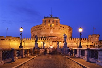 Ponte Sant'Angelo and Castel Sant'Angelo in the evening light