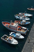 Boats in the harbor of Lipari town