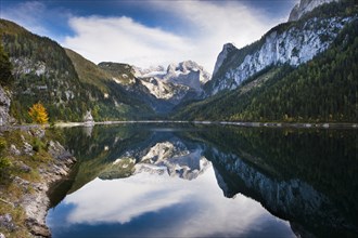 Vorderer Gosausee with reflection of the Hoher Dachstein