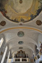 Ceiling frescoes by Johann Evangelist Froschle made to designs by Andreas Merkle