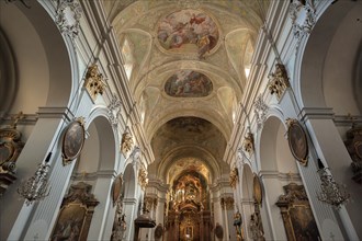 Vaulted frescoed ceilings and chancel