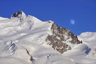 Moonrise over Monte Rosa with Dufour Peak