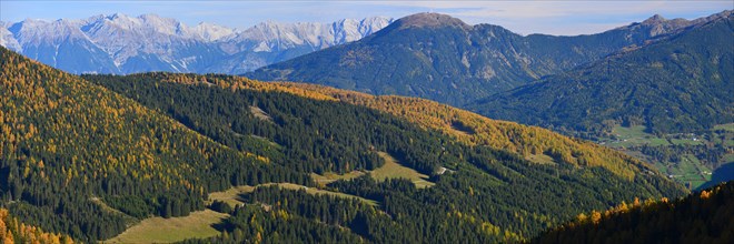 Patscherkofel mountain and tyrolian landscape in autumn