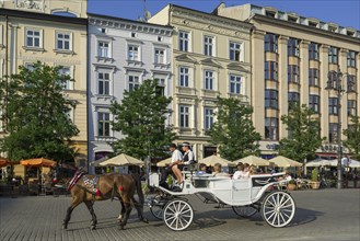 Horse-drawn carriage on the Rynek Glowny main square