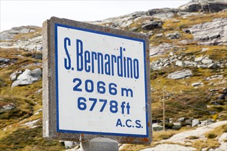 Sign on the San Bernardino pass