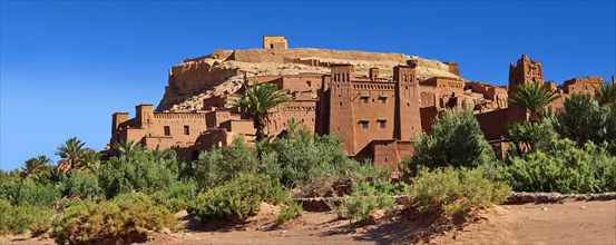 Adobe buildings of the Berber Ksar or fortified village of Ait Benhaddou
