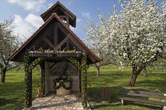 Decorated Easter fountain