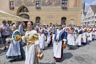 Fishermen's wives during a parade on Marktplatz square in front of the Town Hall