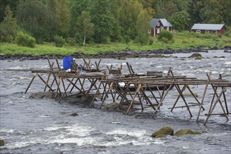Jetty for the traditional fishing on the Karunginjaervi RIver