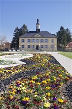 Spa gardens with the salt-works building