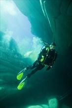 Scuba diver in the Verzasca River
