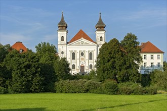 Schlehdorf Abbey with parish church of St. Tertulin
